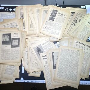 Vintage Ephemera Print Pages from Railroad Magazine 1954 Aged Paper Collage